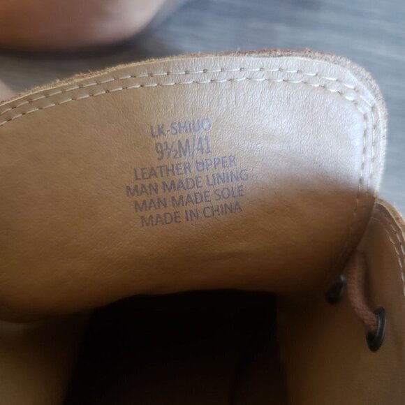 Lucky Brand Shijo Suede Leather Ankle Bootie Stacked Wedge Tan Size Women's 9.5 - Picture 9 of 11